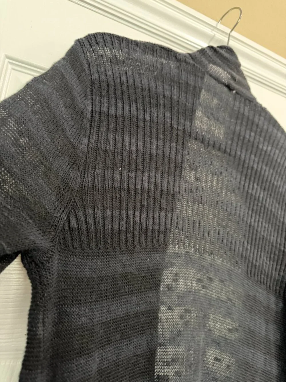 FREE PEOPLE Sheer Stripe Duster Long Line Open Cardigan Sweater - Size XS
